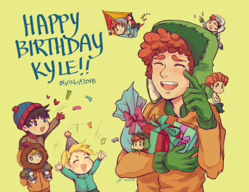 Happy Birthday to the best boy imo in South Park, Kyle!!! Ahhhh!! He deserves the best~! Absolute be