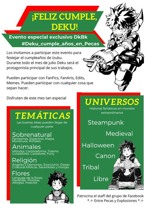  Página que te avisa de los eventos del fandom en español BNHA