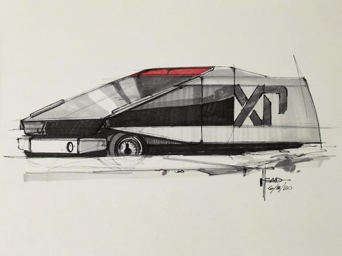 thevaultofretroscifi:Syd Mead Blade Runner car designs