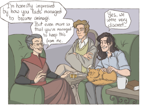 wingedcorgi:if the marauders were brilliant enough to discuss their fullmoon trips in front of snape