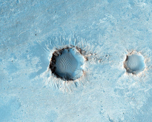 beautifulmars: Endeavour Crater - These two craters are actually inside Endeavour Crater, which is a