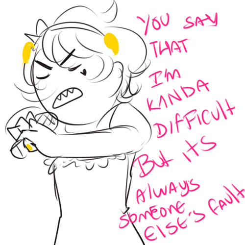 amarantto:           shota-smirnoff asked you:   Draw Karkat in like a Marina and the Diamonds dress with kneesocks with bows and the signature heart on his cheek. Do it  Karkat is so passionated <3(oops davekat too)  