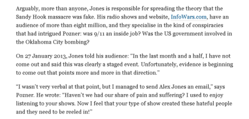 What a depressing read this is.What Alex Jones has done to these people is hideous beyond words.   