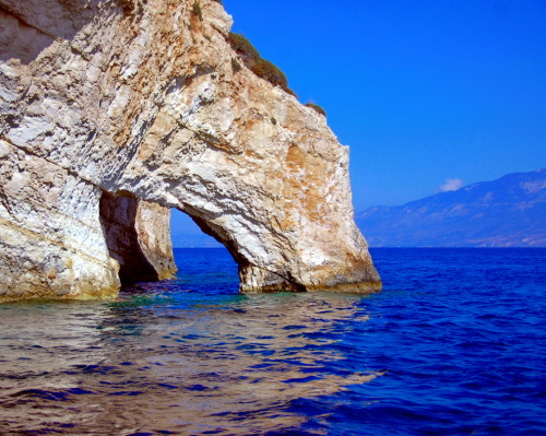 hellas-inhabitants:Blue Caves at the area called Skinari, Zakynthos,Ionian sea ,Greece. Γαλάζιες Σπη