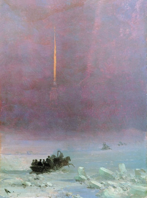 russian-style:Ivan Aivazovsky - St. Petersburg, view from the river, 1870