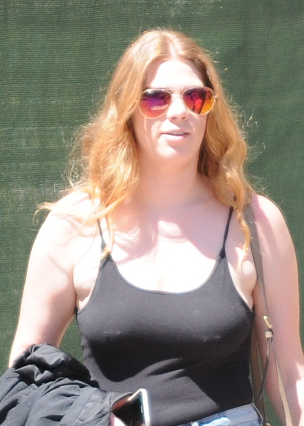 Saw her from way across the street.