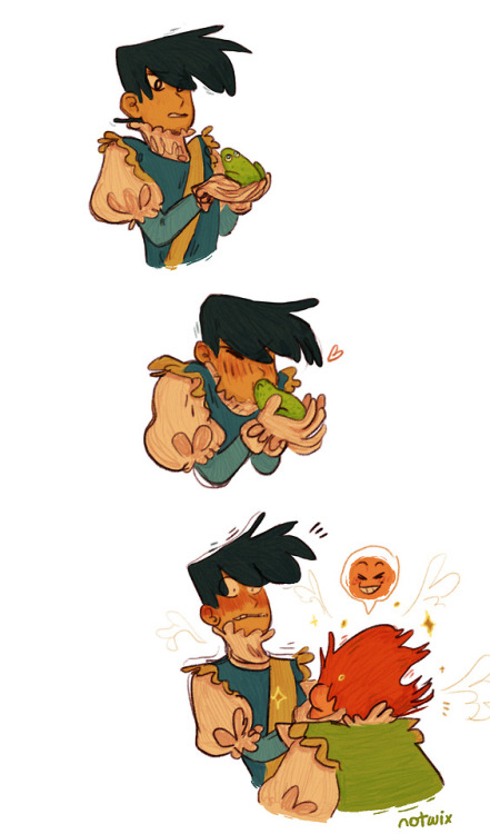 day 3, fairy tale: in which prince kageyama tries to help a lil frog with “the kiss of a princ