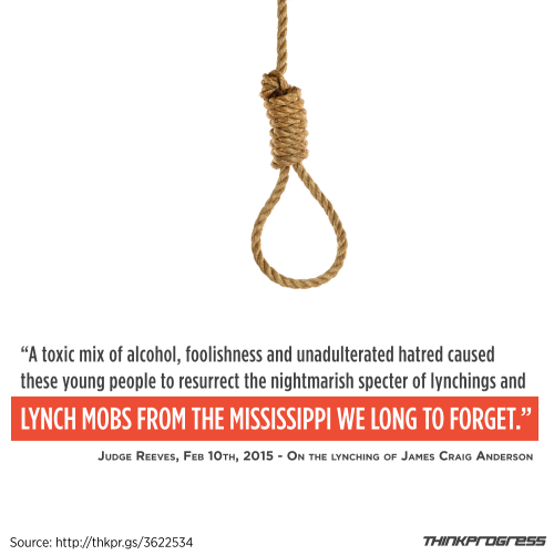 youwish-youcould:  think-progress:  The Brutal, Jim Crow-Style Lynching That Recently Took A Black Man’s Life In MississippiJames Craig Anderson sang tenor in the choir at the First Hyde Park Missionary Baptist Church in Jackson, Mississippi. He’d