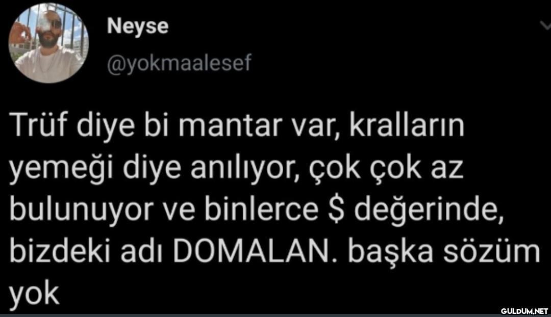 Neyse @yokmaalesef Trüf...