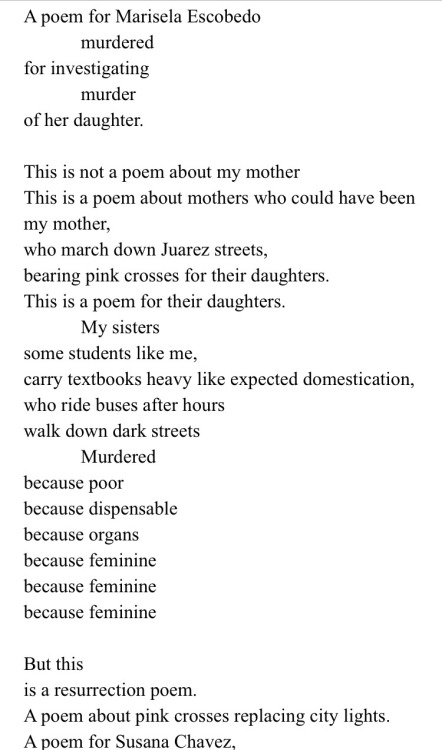 manitasdemiel:A poem I wrote on the femicide in Ciudad Juárez / a call to end violence agains