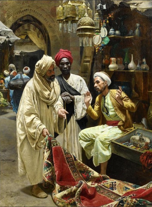 art-and-things-of-beauty:Rudolph Swoboda (Austrian, 1859-1914)The carpet seller, oil on canvas, 118 