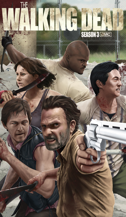 wasiqharisillustrator: Comic style cover for the tv series ‘The Walking Dead’ of one of 