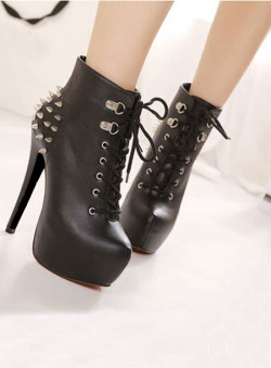 stylelist-tidebuy:  Euramerican Punk Style Black Spike Rivet Stiletto Heel Boots