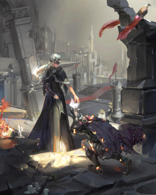 gamiing-art:Ashen One,may the flame guide you- Dark Souls 3 Fanart by Skashpol