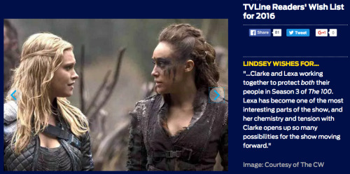 commanderlexaofthegrounders: TVLine Readers’ Wish List for 2016