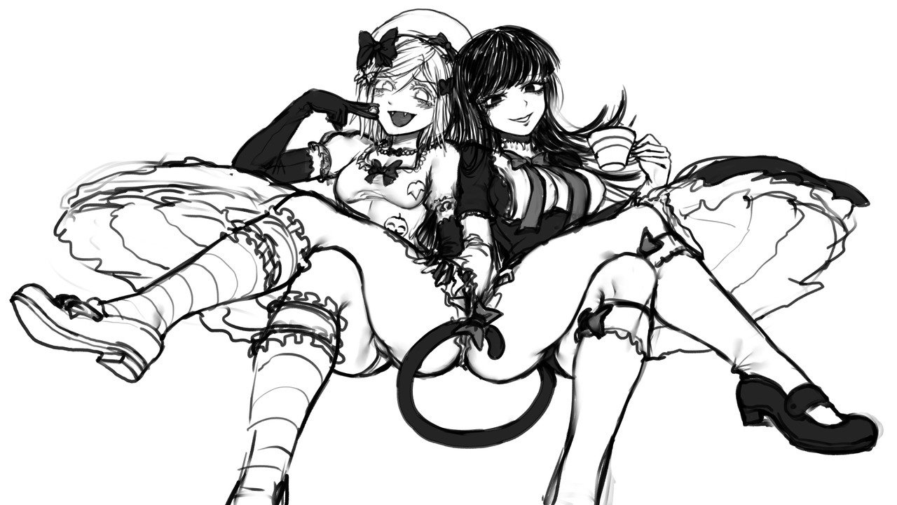 thegoldensmurf:  thegoldensmurf:  Sketch of Bernkastel &amp; Lambdadelta from