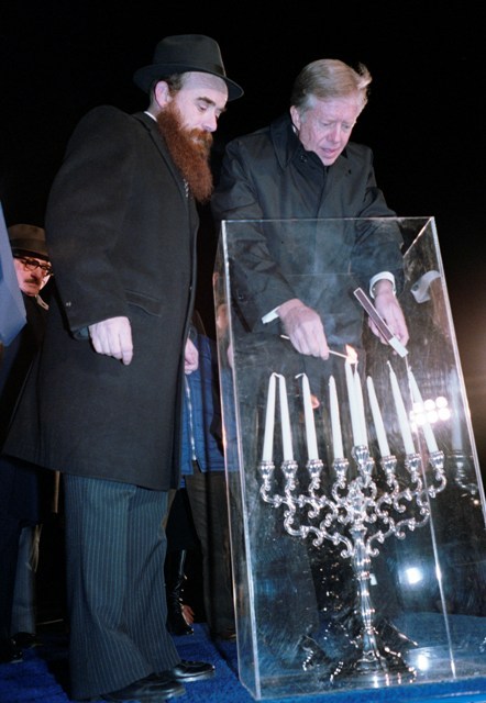 usnatarchives:  In 1979, President Jimmy Carter participated in lighting a Hanukkah menorah on the E