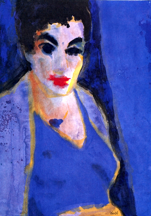 bofransson:  Frau T. in a Blue Dress Emil Nolde - 1930 