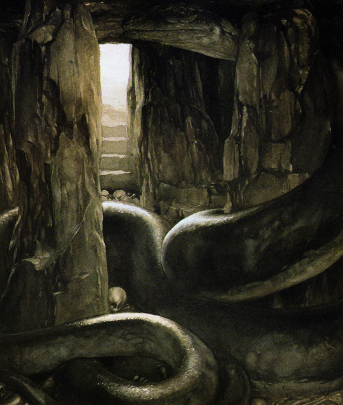 tollers-and-jack:skeleton-richard:aqua-regia009:Alan Lee - Illustrations from “The Mabinogion&