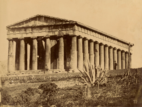 historyoftheancientworld: Temple of Hephaestus, a Greek temple lined with columns around all four si