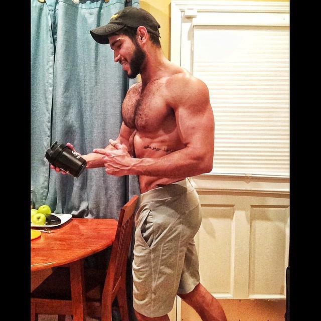 mrteenbear:After workout my protein shake! 💪😏 #shape #body #fitness #chest