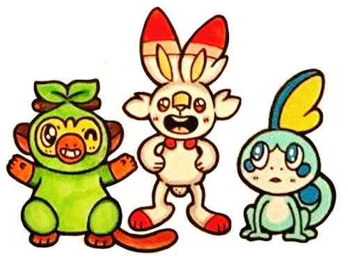 I just had to doodle the new starters, they’re precious babies! 