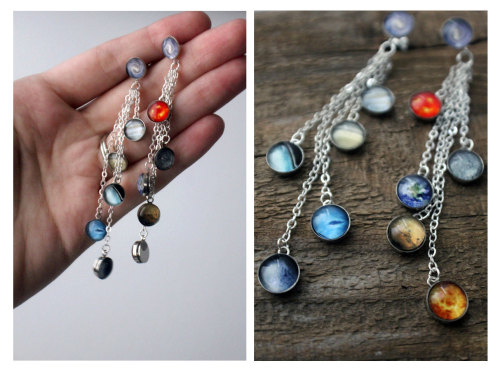  sosuperawesome: Jewelry by jerseymaids  i’m such a space nerd. stuff like this would make me so giddy to own