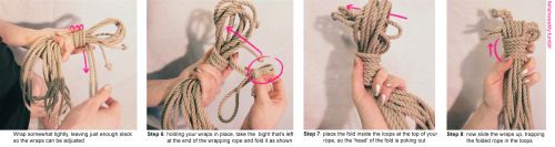 fetishweekly:Shibari Tutorial: Rope WrapThere’s a lot of ways to wrap rope, this is just the one I k