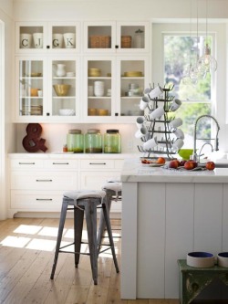 myidealhome:  white cabinets, industrial