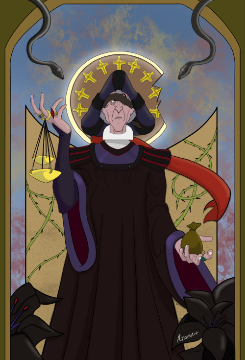 The Wicked And Corrupt Judge Frollo, In A Fanart Piece Inspired By The Work Of Alphonse Mucha.