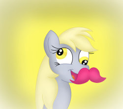 paperderp:  Derpy with a moustache by Blue-Blazer-pony