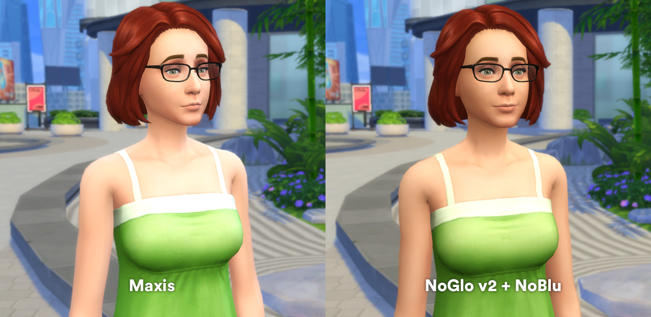 I released the NoGlo mod about a year and a half ago to remove the blu-ish lighting and halo effect on Sims and I figured it was time to update it.
[[MORE]]Version 2 was created mainly because I was annoyed at how dark Sims were indoors compared to...