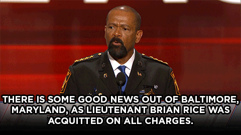 thedailyshow:  Trevor responds to Milwaukee County Sheriff David A. Clarke Jr.’s comments about “Blue Lives Matter” at last night’s RNC.