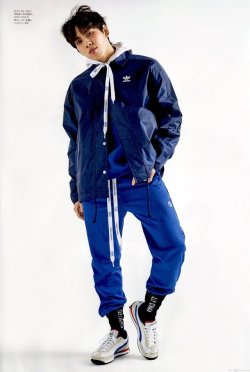 ifntfashion:  DONGWOO☆ Adidas Originals Trefoil Coach Jacket - ๠☆ Born Champs IB Hood - ๠☆ Born Champs IB Track Pants - ๖Image Credit: La Esperanca