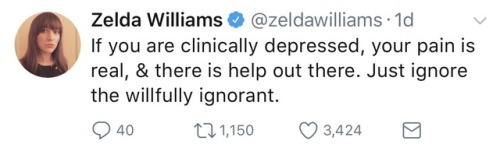 silver-tongues-blog: jamaicanblackcastoroil:  isitsafe:  Zelda is having none of your nonsense today, Tate.  That’s Robin Williams’ daughter so she definitely will not be having your bullshit.  zelda williams knows firsthand that depression is real