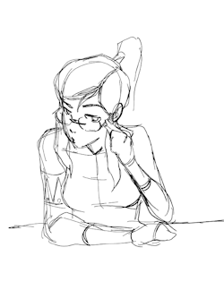 wruzicka-reblogs:  I only have time to do a quick sketch now. But I would like to do a finished one eventually.  korra with glasses! hnnnnng! &lt;3 &lt;3 &lt;3