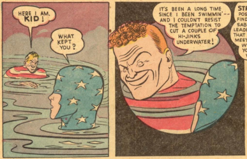 why-i-love-comics: Star-Spangled Comics #1 - “The Bund Saboteurs” (1941) written by Jerry Siegelart 