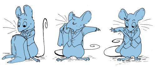 sleepy-space-lizard:gearfish:Comic about a mouse putting on a tiny tuxedoOh my god, oH MY GOD,
