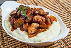 foodfuckery:  Blue Cheese Mashed Potatoes topped with Caramelized Onions and Mushrooms Recipe