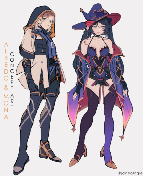 astroprinceps: albedo & mona sci fi AU concept art for project:tevyat zine Keep reading