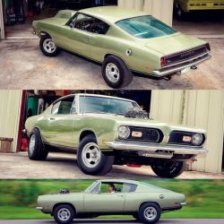 u-musclecars:1969 Plymouth Barracuda 340 ——————————— Facts⬇️⬇️⬇️ Engine: factory 340 block, using the stock forged crankshaft, low-compression pistons, and X-code heads with stock adjustable rockers. A pair of AFBs feed