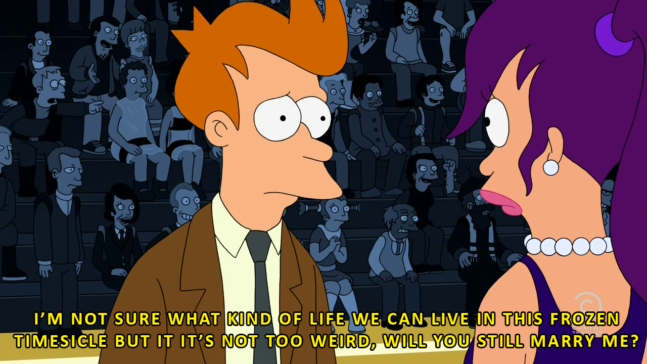 vampirefreakism:  luminoxxie:  haanigram:       THE LAST EPISODE OF FUTURAMA 1999