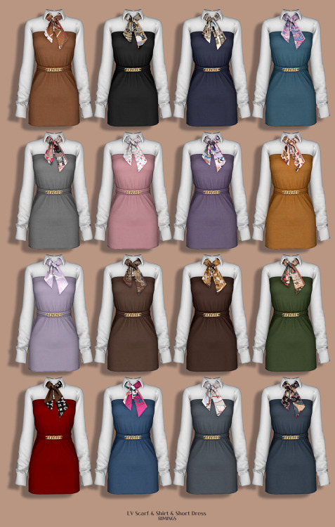  [RIMINGS] LV Scarf & Shirt & Short Dress - FULL BODY- NEW MESH- ALL LODS- NORMAL MAP / SPEC