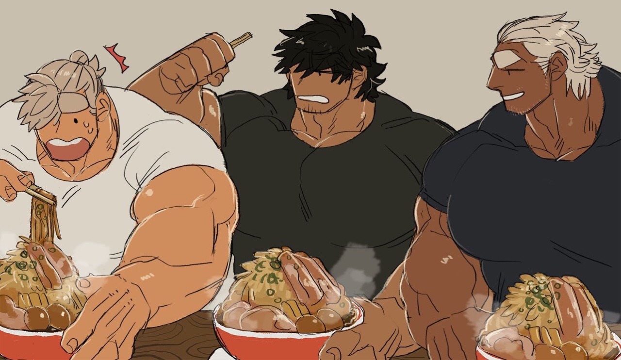 uhlalah:  Ramen competition : who will eat it up first ??  Marototori on Twitter