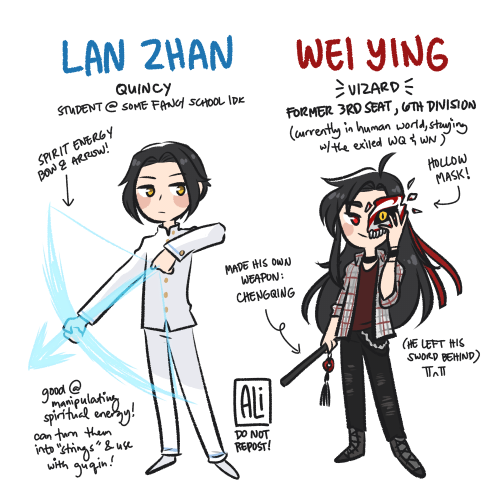 ❤️ a fated meeting!(sangcheng bleach au: pt 1 | 2 | twt thread )Wei Ying, w both his shinigami &