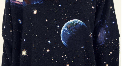 rachelwhitehurst:  sosuperawesome:  cosmic space galaxy star print sweatshirt, ▲Zulamimi-Land▲ on Etsy.  cantthinkstraight1
