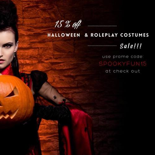 15% off Halloween &amp; Roleplay Costume Sale. Use promo code: SPOOKYFUN15 at check out. Offer E