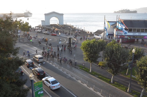 Overlooking Pier 39, in San Francisco.