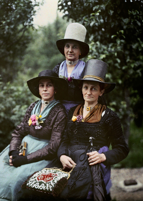 Women sit for a portrait in Salzburg, Austria, 1929. Photograph by Hans Hildenbrand, National Geogra