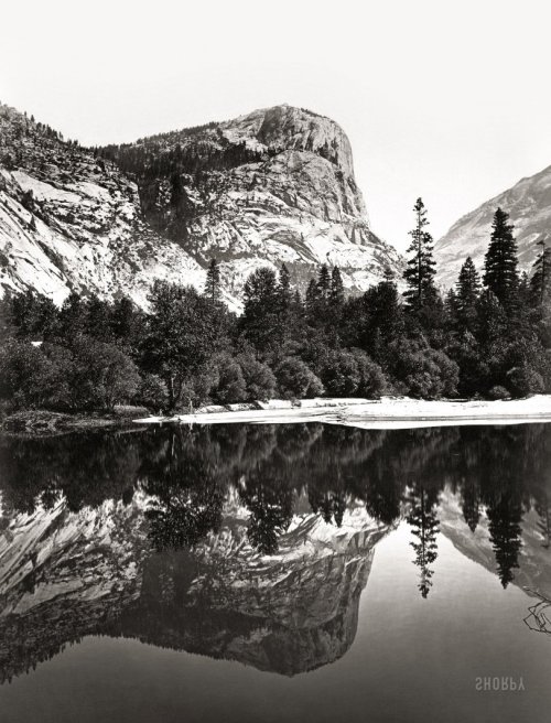 Circa 1865. “Mirror Lake, Yosemite Valley, albumen silver print. Carleton Watkins (1829 - 1916